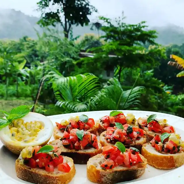 Homemade bruschetta for lunch