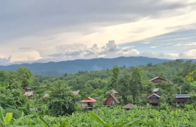 View over the property and valley